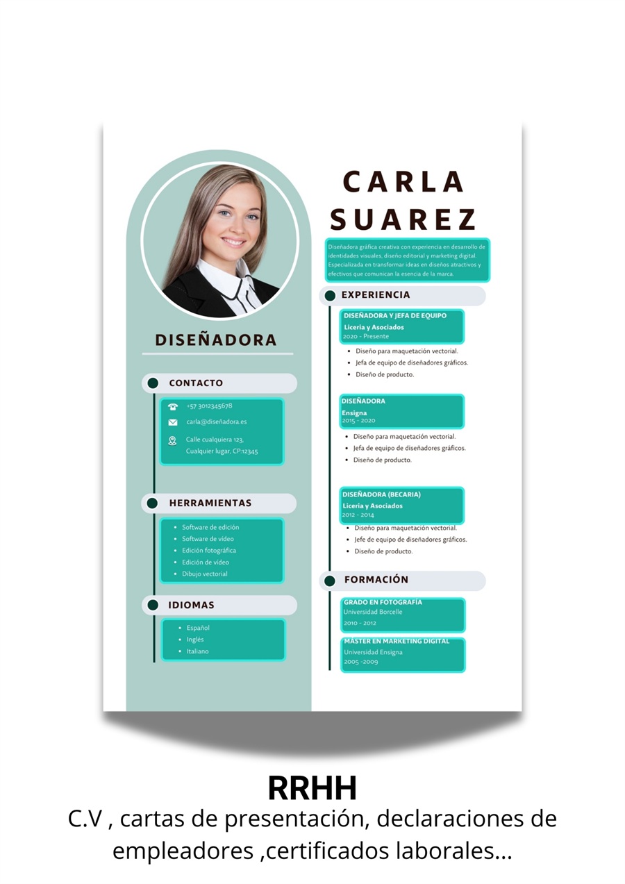 Visual example of a human resources document for classification and field extraction